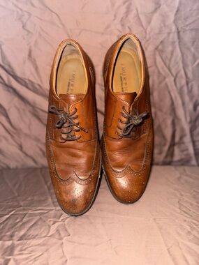 Johnston & Murphy Tan Brown Leather Brogue Oxfords